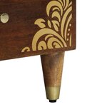 vidaXL Cabinet de chevet avec tiroir marron miel 40 x 33 x 46 cm