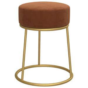 vidaXL Tabouret rond Marron Velours