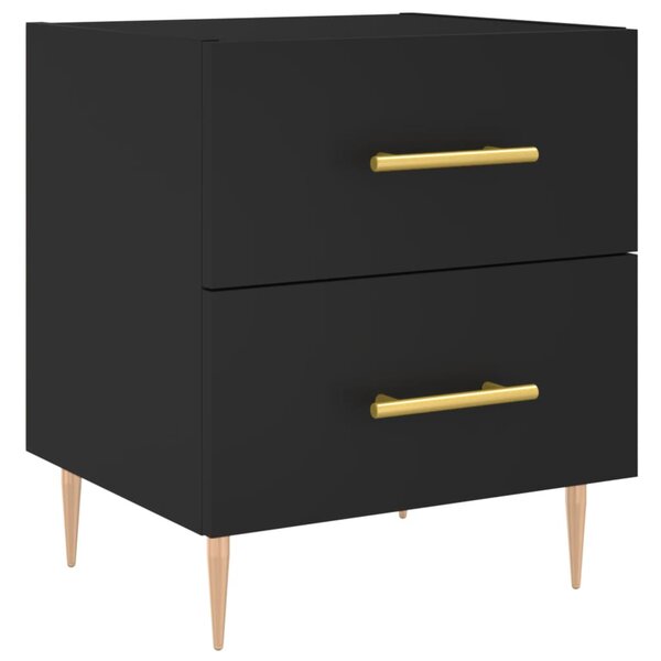 vidaXL Table de chevet noir 40x35x47 5 cm bois d’ingénierie