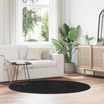 vidaXL Tapis shaggy à poils longs NAVARRA noir 160x160 cm polyester