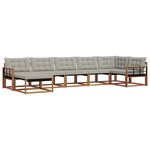 vidaXL Ensemble de canapés d'extérieur 7 pc Gris Naturel et Clair