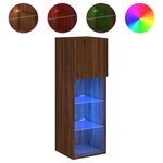 vidaXL Meubles TV avec lumières LED 2 Pièces chêne marron 30 5x30x90 cm