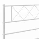 vidaXL Cadre de lit métal sans matelas et tête de lit blanc 120x200 cm