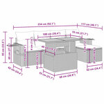 vidaXL Salon de jardin 6 Pièces avec coussins noir résine tressée acacia