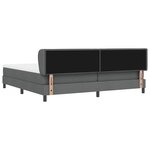 vidaXL Lit à ressorts avec matelas Gris foncé 200 x 200 cm tissu