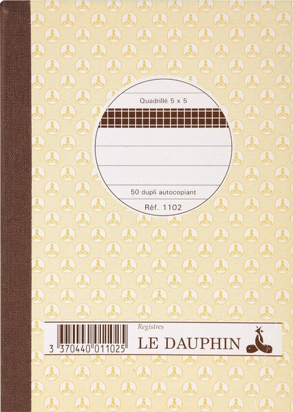 Manifold autocopiant quadrillé 148x105 mm 50 feuillets dupli LE DAUPHIN
