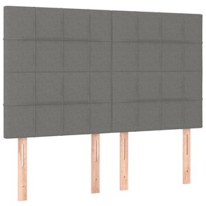 vidaXL Têtes de lit 4 Pièces Gris foncé 72x5x78/88 cm Tissu