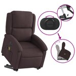 vidaXL Fauteuil inclinable de massage électrique Marron foncé Tissu