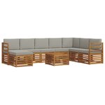 vidaXL Ensemble de canapés d'extérieur 9 pc Gris Naturel et Clair