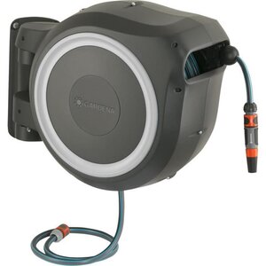 GARDENA Dévidoir automatique mural RollUp L 30 m liseret blanc