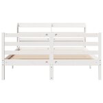 vidaXL Cadre de lit avec tête de lit sans matelas blanc 150x200 cm