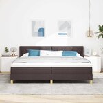 vidaXL Lit à ressorts avec matelas Marron foncé 200 x 200 cm tissu