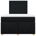 vidaXL Sommier à lattes de lit avec matelas noir 120x190 cm tissu