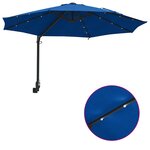 vidaXL Parasol de jardin Bleu et Noir 248 x 248 x 148 cm