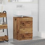 vidaXL Meuble Sous Évier Bois Ancien 40 x 37 x 59 cm Bois d'ingénierie