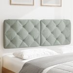 vidaXL Coussin de tête de lit gris clair 137 cm velours