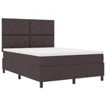 vidaXL Lit à ressorts avec matelas Marron foncé 140 x 190 cm tissu