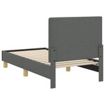 vidaXL Cadre de lit pour tout-petit avec tête de lit Gris foncé tissu