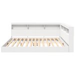 vidaXL Lit avec bibliothèque Blanc 200x200 cm Bois reconstitué