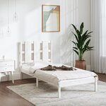 vidaXL Cadre de lit sans matelas blanc 90x190 cm bois massif