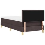 vidaXL Lit Box Spring avec Matelas Marron Foncé 80x200 cm Tissu