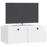 vidaXL Meuble TV mural 78 5 x 41 x 30 cm Blanc brillant