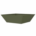 vidaXL Jardinière en bol olive verte   50x50x15 cm en acier.