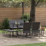 vidaXL Ensemble de salle à manger pour jardin 9 Pièces Noir Acier