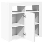 vidaXL Buffet avec lumières LED Blanc 80x35x75 cm