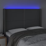 vidaXL Tête de lit à LED Gris foncé 147x16x118/128 cm Tissu