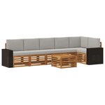 vidaXL Ensemble de canapé d'angle 7 Pièces Naturel et gris clair