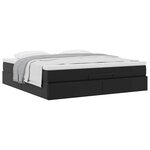 vidaXL Cadre de lit ottoman avec matelas noir 180x200 cm similicuir