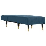 vidaXL Chaise longue bleu velours
