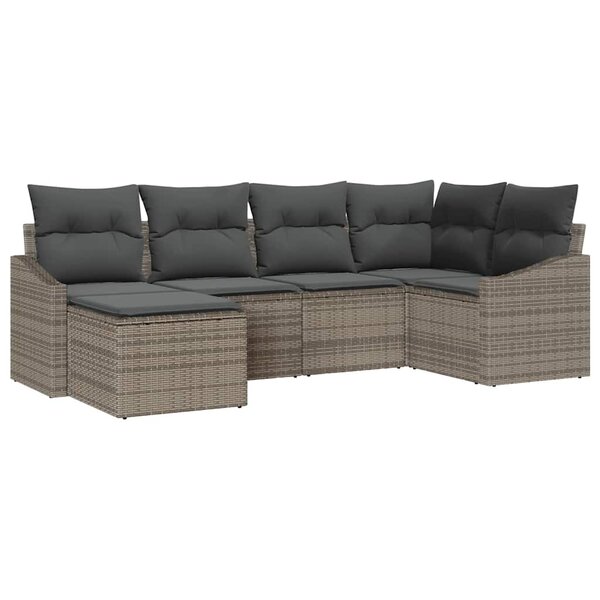 vidaXL Ensemble de salle à manger pour jardin avec coussin 6 Pièces Gris