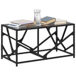 vidaXL Table basse avec dessus en verre noir 78 5x40x41 cm acier
