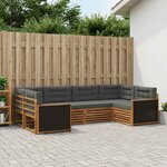 vidaXL Ensemble de canapés d'extérieur 6 pc Naturel et Anthracite