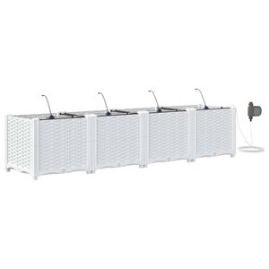 vidaXL Pots de jardin Blanc 160 x 40 x 37.5 cm Acier