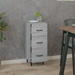 vidaXL Buffet Sonoma gris 34 5x34x90 cm Bois d'ingénierie