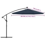 vidaXL Tissu de remplacement pour parasol déporté bleu 300 cm