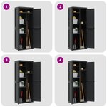 vidaXL Armoire de rangement d'extérieur noir 65x37x165 cm PP