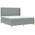 vidaXL Lit à ressorts avec matelas Gris clair 140 x 200 cm tissu
