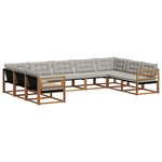 vidaXL Ensemble de canapés d'extérieur 9 pc Gris Naturel et Clair