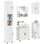 vidaXL Ensemble de mobilier de salle de bain avec tiroir 5 Pièces Blanc