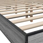 vidaXL Cadre de lit sonoma gris 135x190 cm bois d'ingénierie et métal