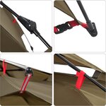 vidaXL Tente de pêche 4 personnes marron libération rapide