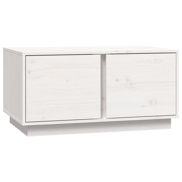 vidaXL Table basse Blanc 80x50x40 cm Bois massif de pin