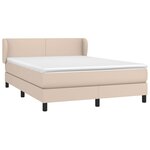 vidaXL Sommier à lattes de lit avec matelas Cappuccino 140x190 cm