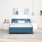 vidaXL Lit à ressorts ensachés avec matelas bleu foncé  140x190 cm  Velours