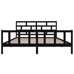 vidaXL Cadre de lit sans matelas noir bois massif 200x200 cm