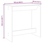 vidaXL Table de bar gris béton 102x50x103 5 cm bois d'ingénierie